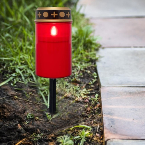 Lumière de tombe à induction solaire, bougie d'extérieur à LED étanche, spécification : sans clous de terre, rouge SH5901708-07